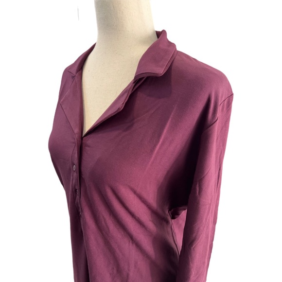 Noble Mount Womens Eco-PJ Bamboo Sleep Shirt Wine - Large - Picture 6 of 9
